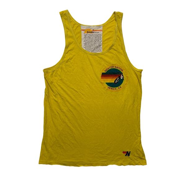 Aviator Nation Venice, CA Logo Tank Top Yellow L - Picture 1 of 3